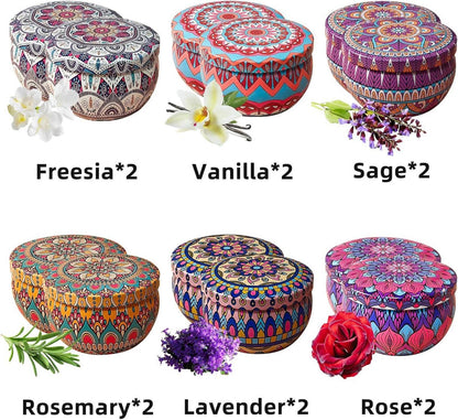 Set mit 12 natürlichen Sojawachsdüftkerzen für