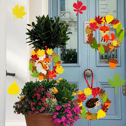 Herbst Filz Bastelset Kinder DIY Kränze Igel Fuchs Eichhörnchen