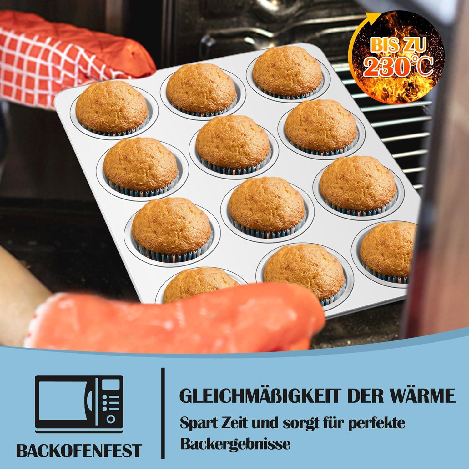 Muffinform aus Edelstahl für 12 Muffins Backblech Bake Form