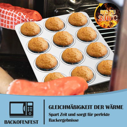 Muffinform aus Edelstahl für 12 Muffins Backblech Bake Form