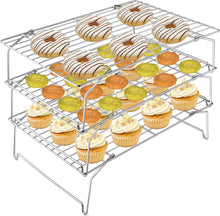 Auskühlgitter Set Kuchengitter 3-Stöckig Stapelbar 38,1x25,9cm