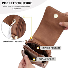Damen Umhängetasche Leder Geldbörse Handy Tasche