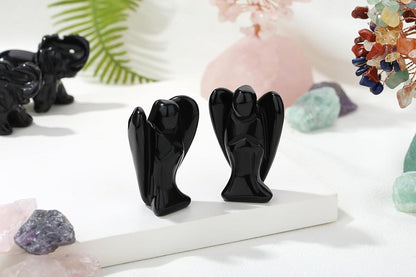 Engel Figur Obsidian 50mm Schutzengel Kristall Heilung
