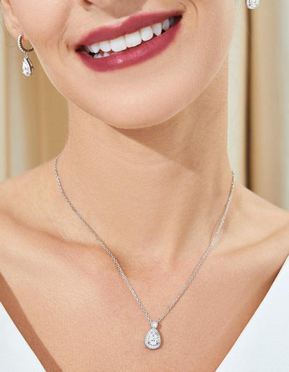 Kette Damen 925 Silber Moissanite Tropfen Halskette mit Anhänger