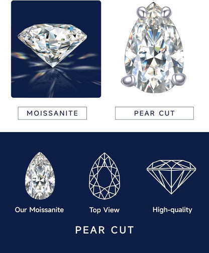 Silberkette Damen 925 mit Moissanite Anhänger Halskette Geschenkbox