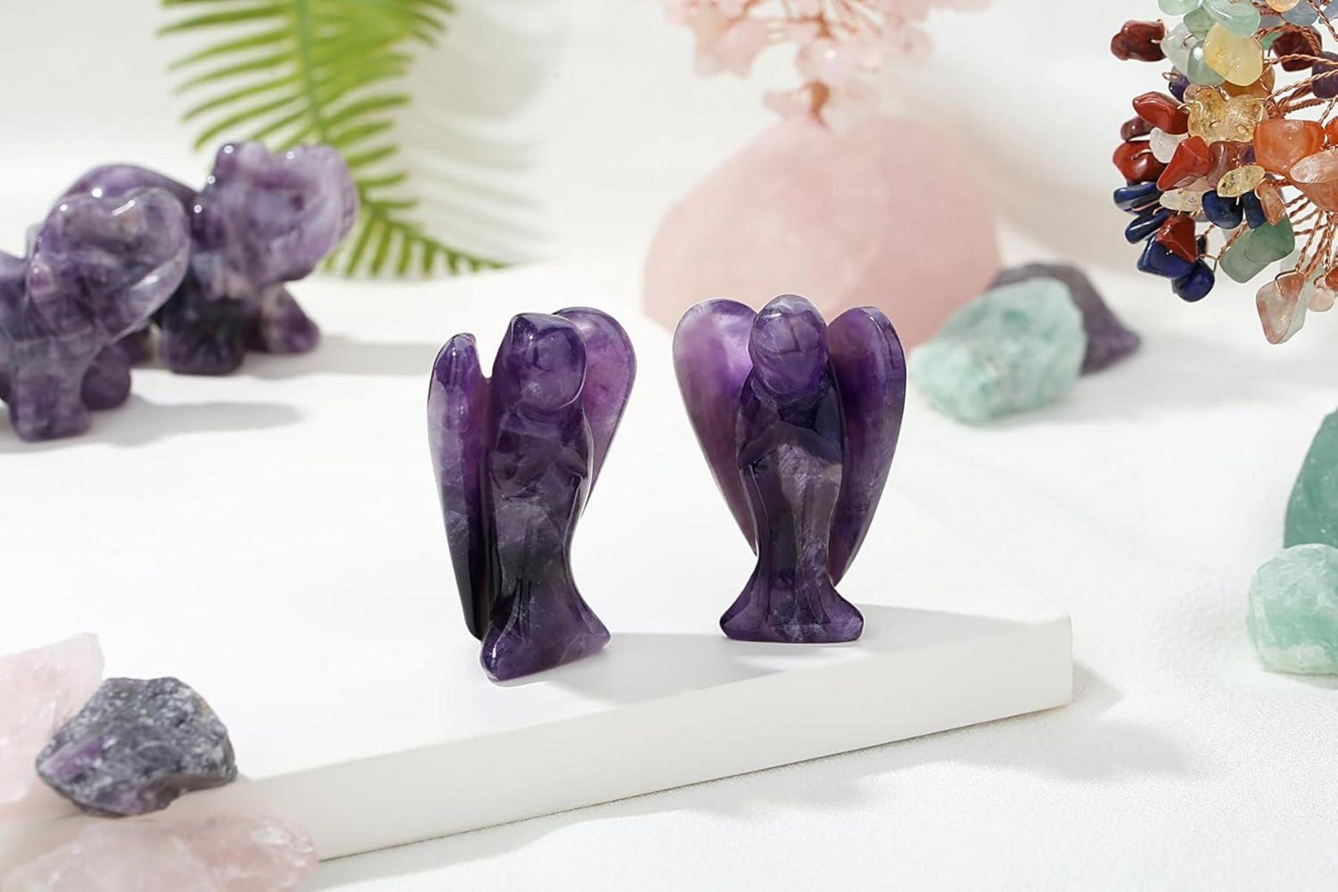 Engel Amethyst Figur 50mm Schutzengel Kristall Statue