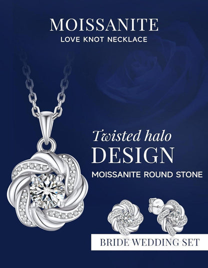 Silberkette Damen 925 mit Moissanite Anhänger 1 Karat Halskette Diamant
