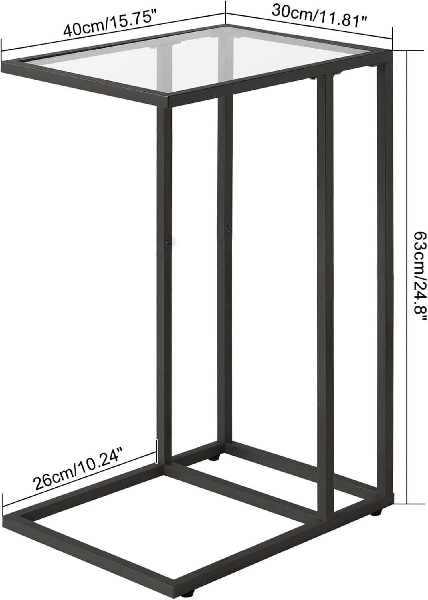 Beistelltisch Sofa Laptoptisch Pflegetisch Glastisch Metallgestell