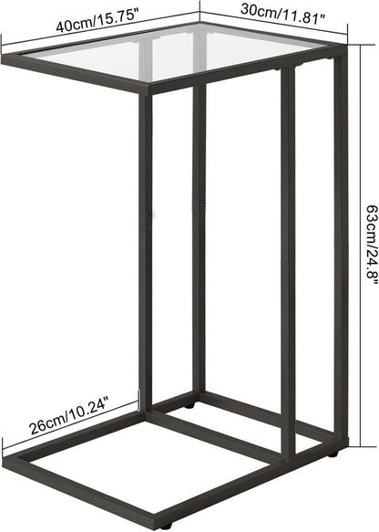 Beistelltisch Sofa Laptoptisch Pflegetisch Glastisch Metallgestell