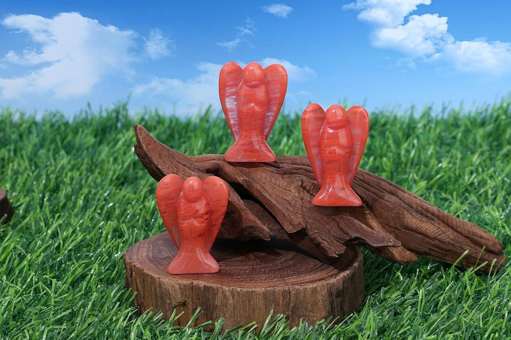 Engel Figur 50mm Turmalin Kristall Statue Anhänger