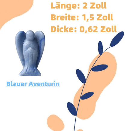 Blauer Aventurin Engel Figur 50mm Natürliche Kristalle Heilung Statue