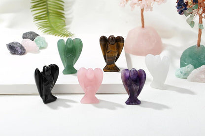 Labradorit Engel Figur 50mm Schutzengel Kristall Statue Reiki Deko