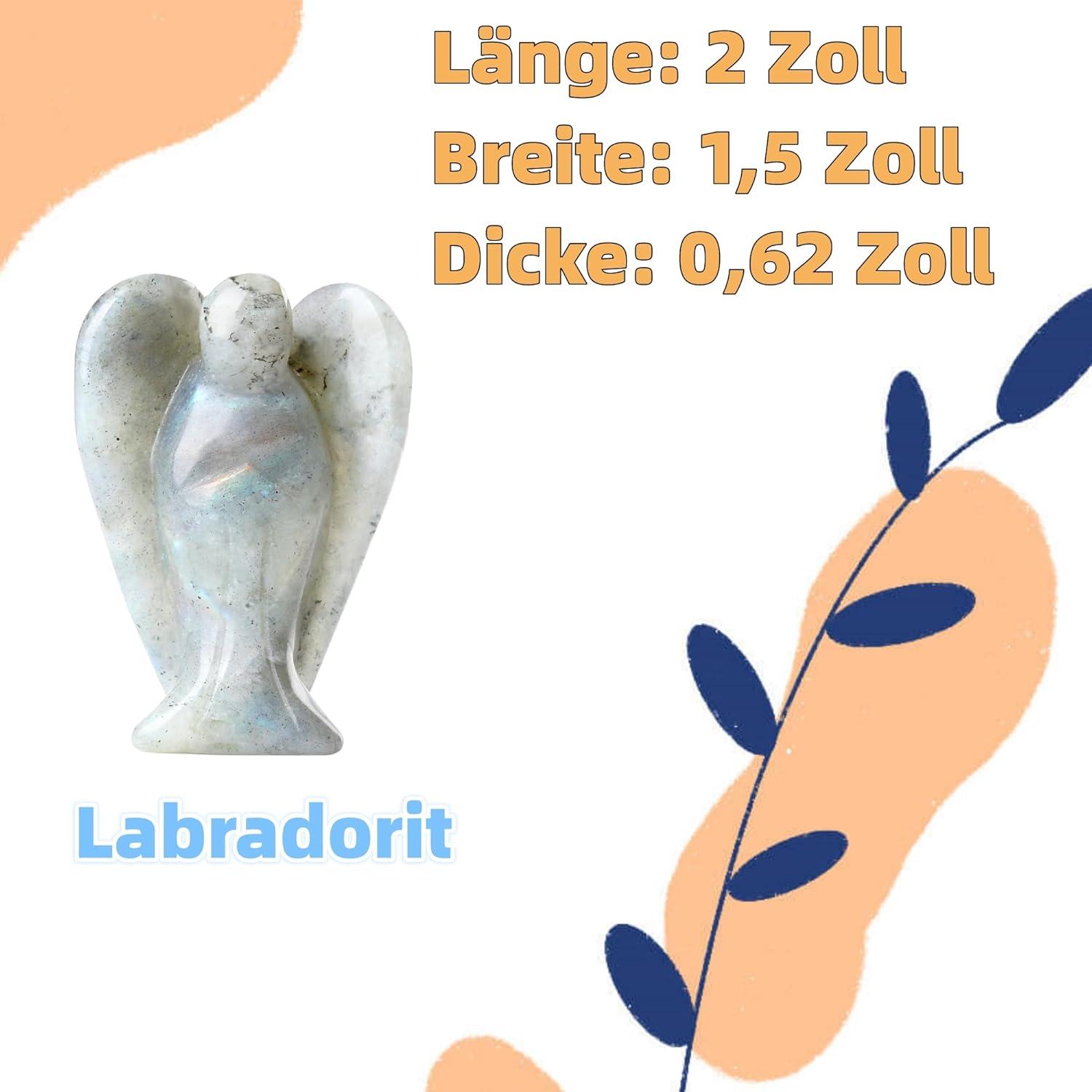 Engel Figur Labradorit 50mm Natur Kristalle Schutzengel Heilung Statue