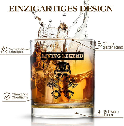 Whiskyglas mit Gravur Totenkopf Personalisiert Männer 300ml