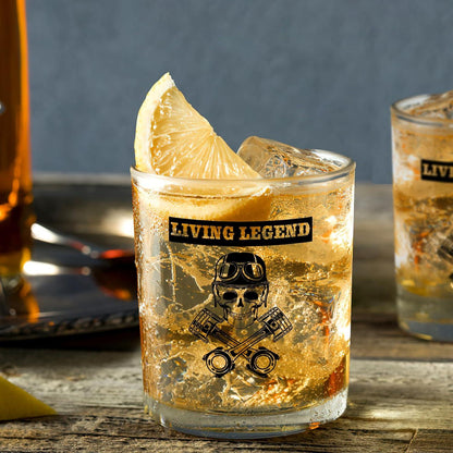 Whiskyglas mit Totenkopf-Gravur | Personalisiertes Rum Glas | Geschenkidee Männer 300ml