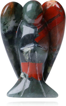 Engel Figur 50mm Afrika Blutstein Kristalle Heilung Wächter Statue