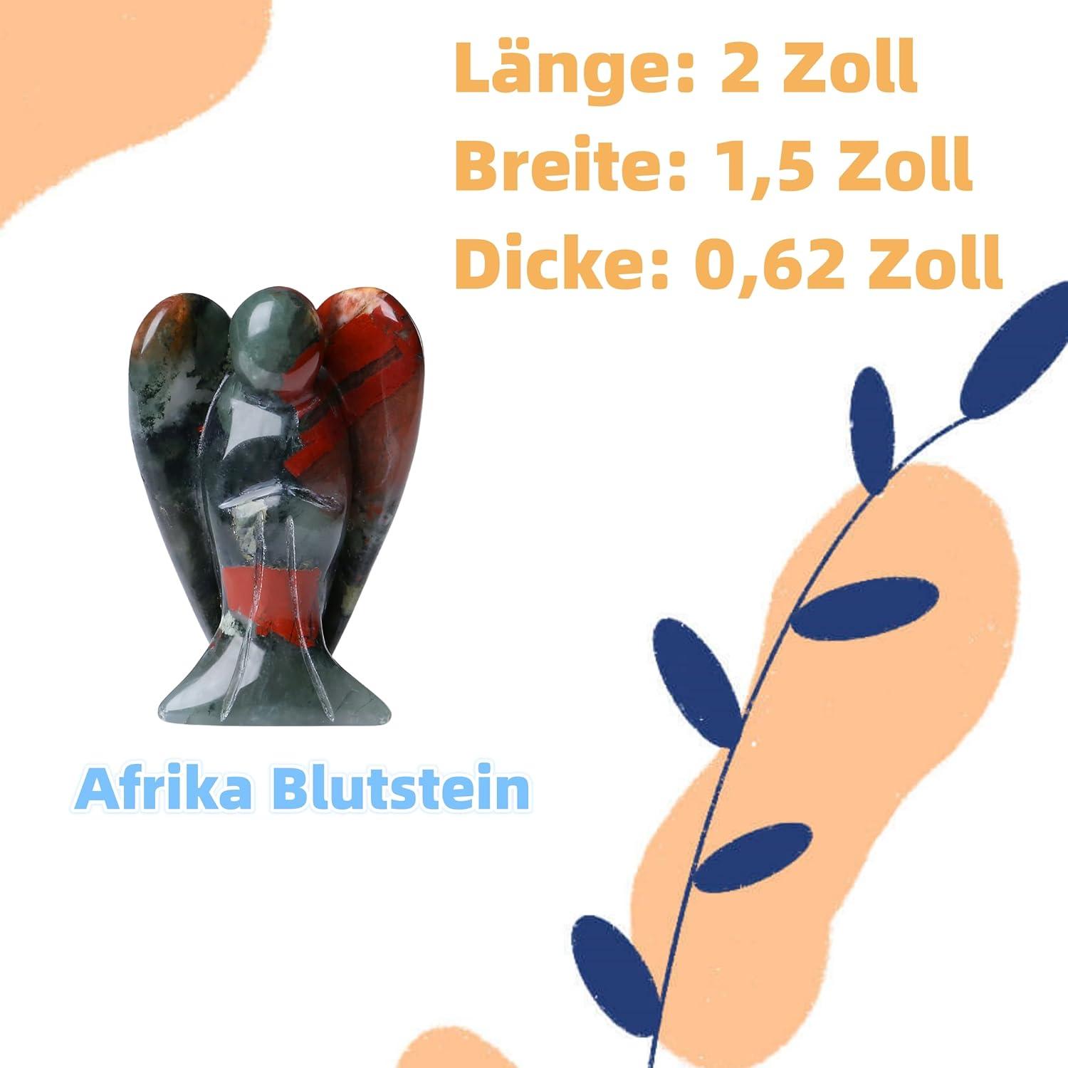 Engel Figur 50mm Schutzengel Afrika Blutstein Natürliche Kristalle Hofstatue