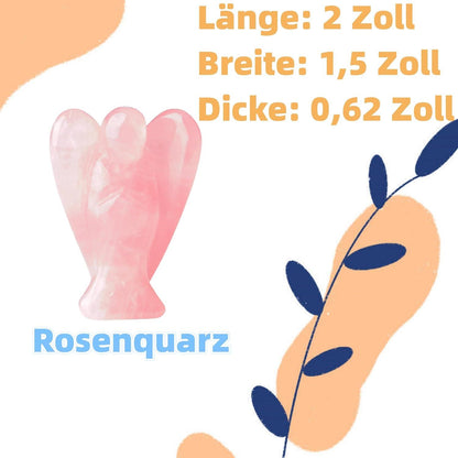 Engel Figur Rosenquarz Kristalle 50mm Schutzengel Reiki Statue Angel Deko