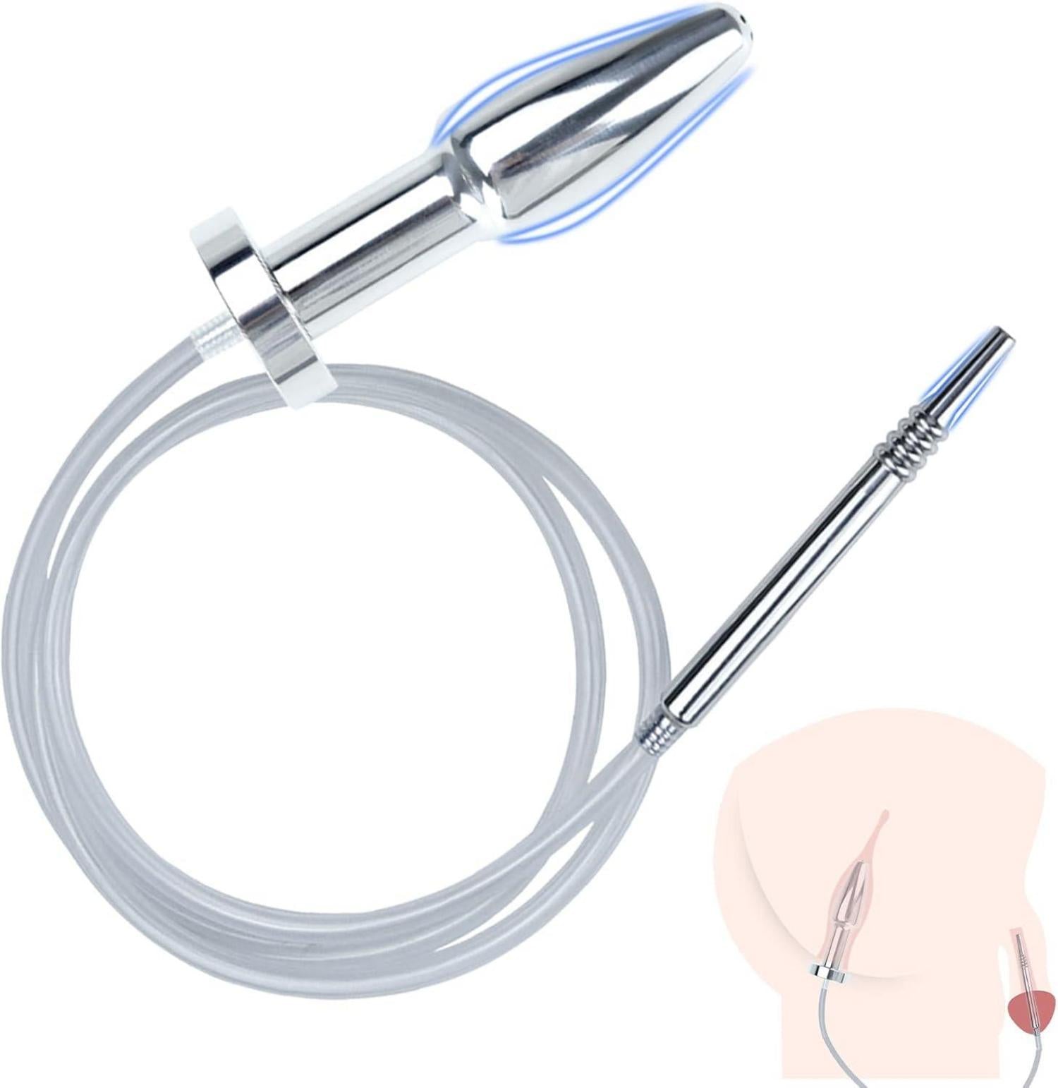 2-in-1 Dilator Harnröhre Analplug Edelstahl Hohl Anal Plug
