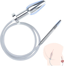 2-in-1 Dilator Harnröhre Analplug Edelstahl Hohl Anal Plug