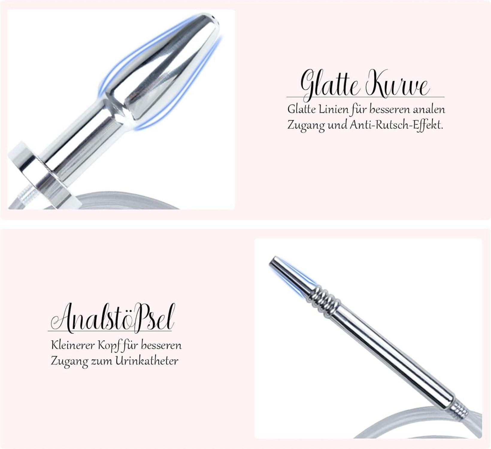Edelstahl Dilator Analplug Set Harnröhre Analdusche