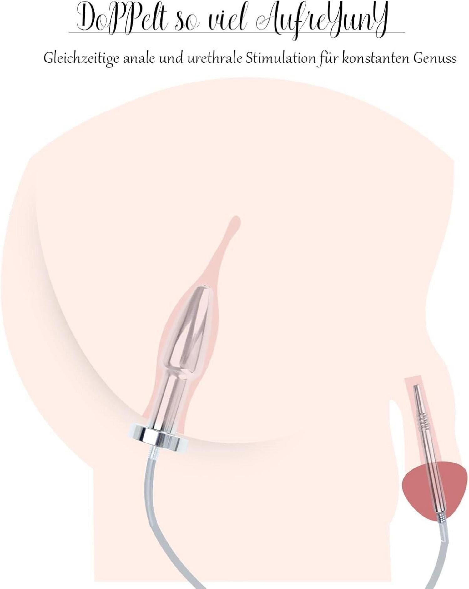 Edelstahl 2-in-1 Dilator Analplug Analdusche Klistier Herr,Frau