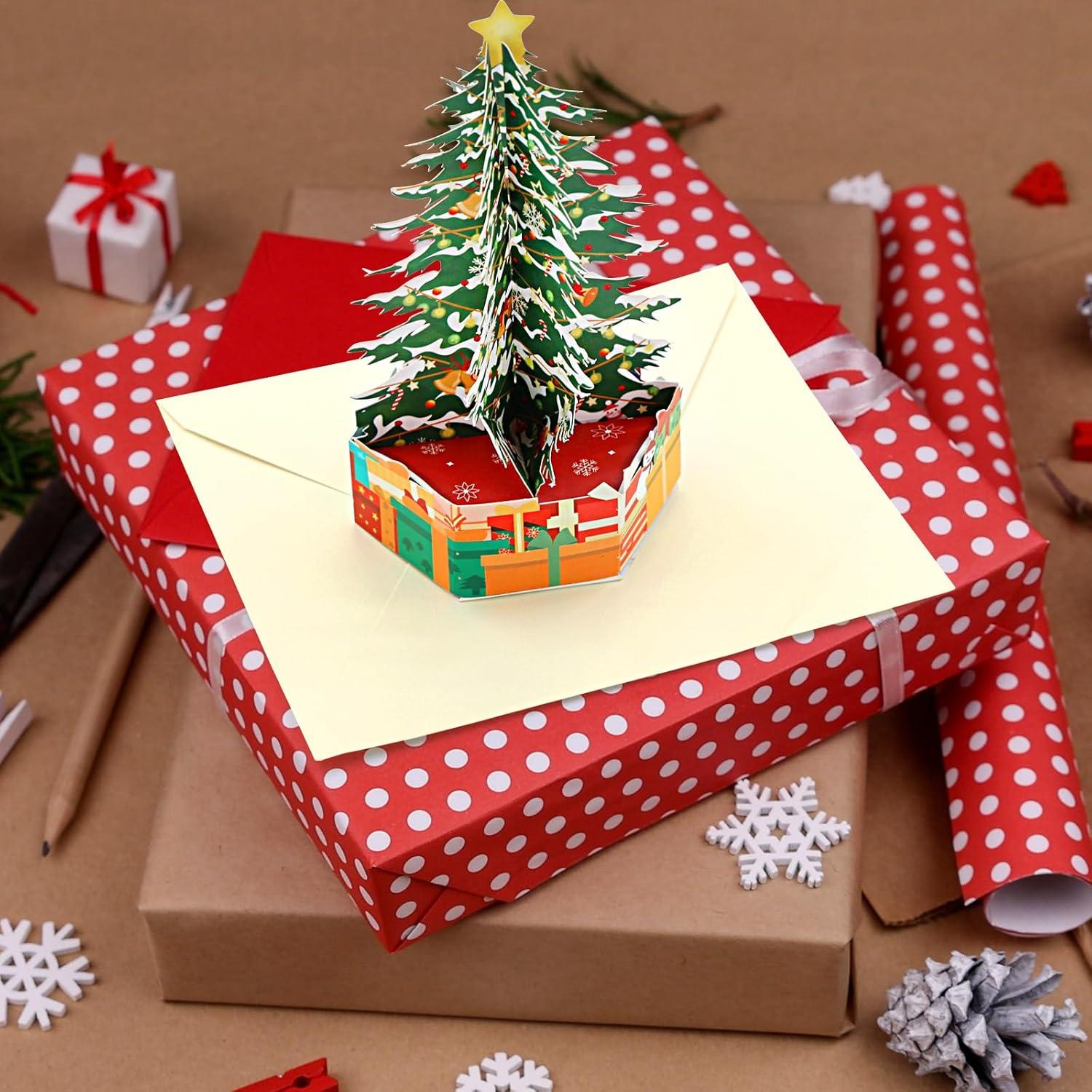 Weihnachtskarten Umschlag Pop Up Weihnachtsbaum 3D Glückwunschkarte