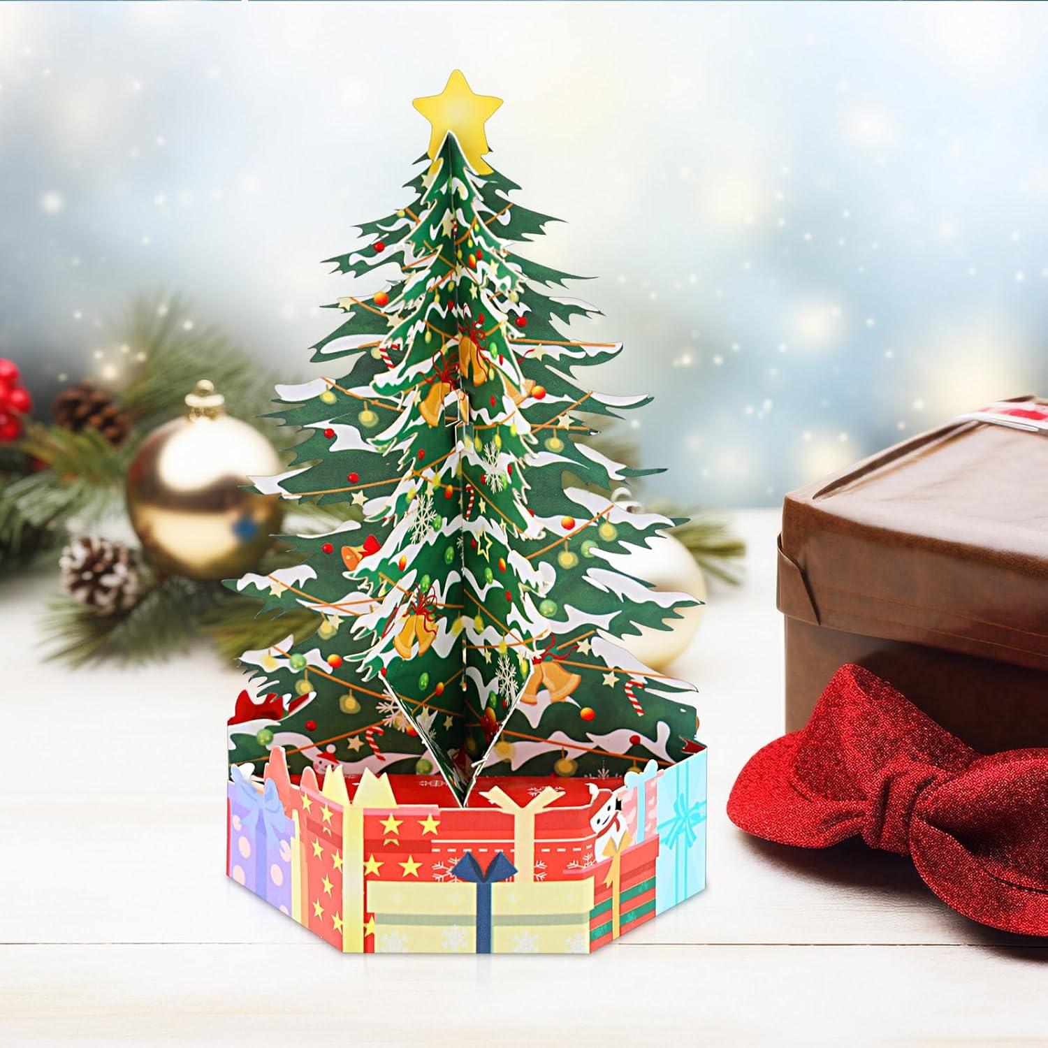 Weihnachtskarten Pop Up 3D Glückwunschkarte Weihnachtsbaum Grußkarte
