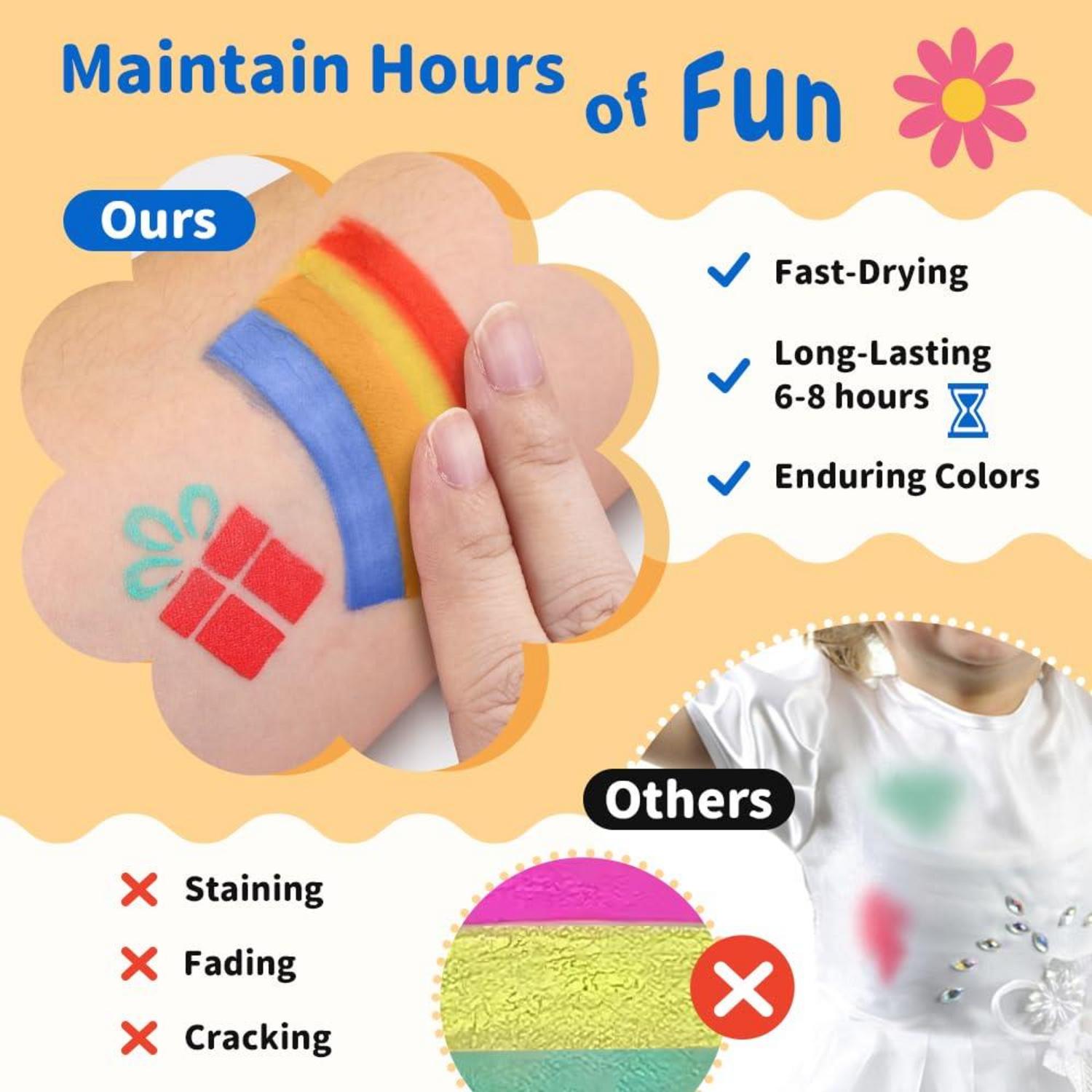 Gesichtsfarbe Kinderschminken Set 20 Farben Bodypainting Faschingsschminke Karneval