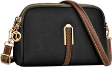 Kleine Schwarze Damen Crossbody-Schultertasche aus weichem Leder