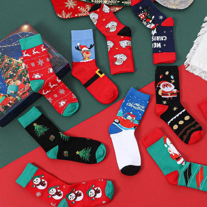 Weihnachtssocken Adventskalender 2025 Damen – 12 Paare Lustige Socken