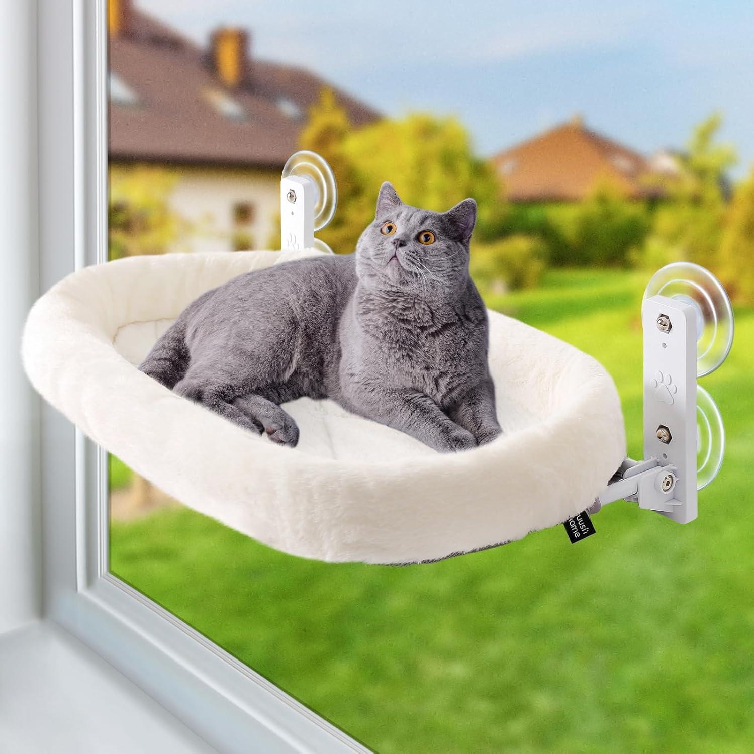 Fensterliege für Katzen - Katzenbett Hängematte Klappbar - Bis zu 25kg