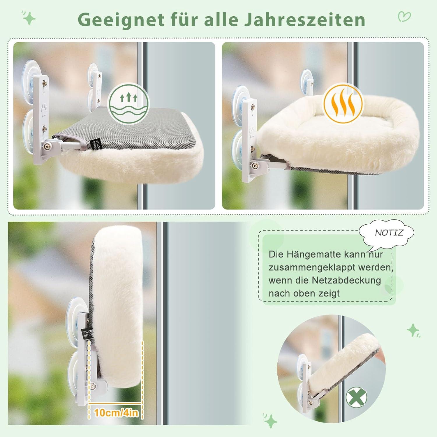 Katzen Fensterliege Hängematte bis 25kg Weiß M