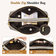 Kleine Crossbody Umhängetasche Damen Leder Grau mit