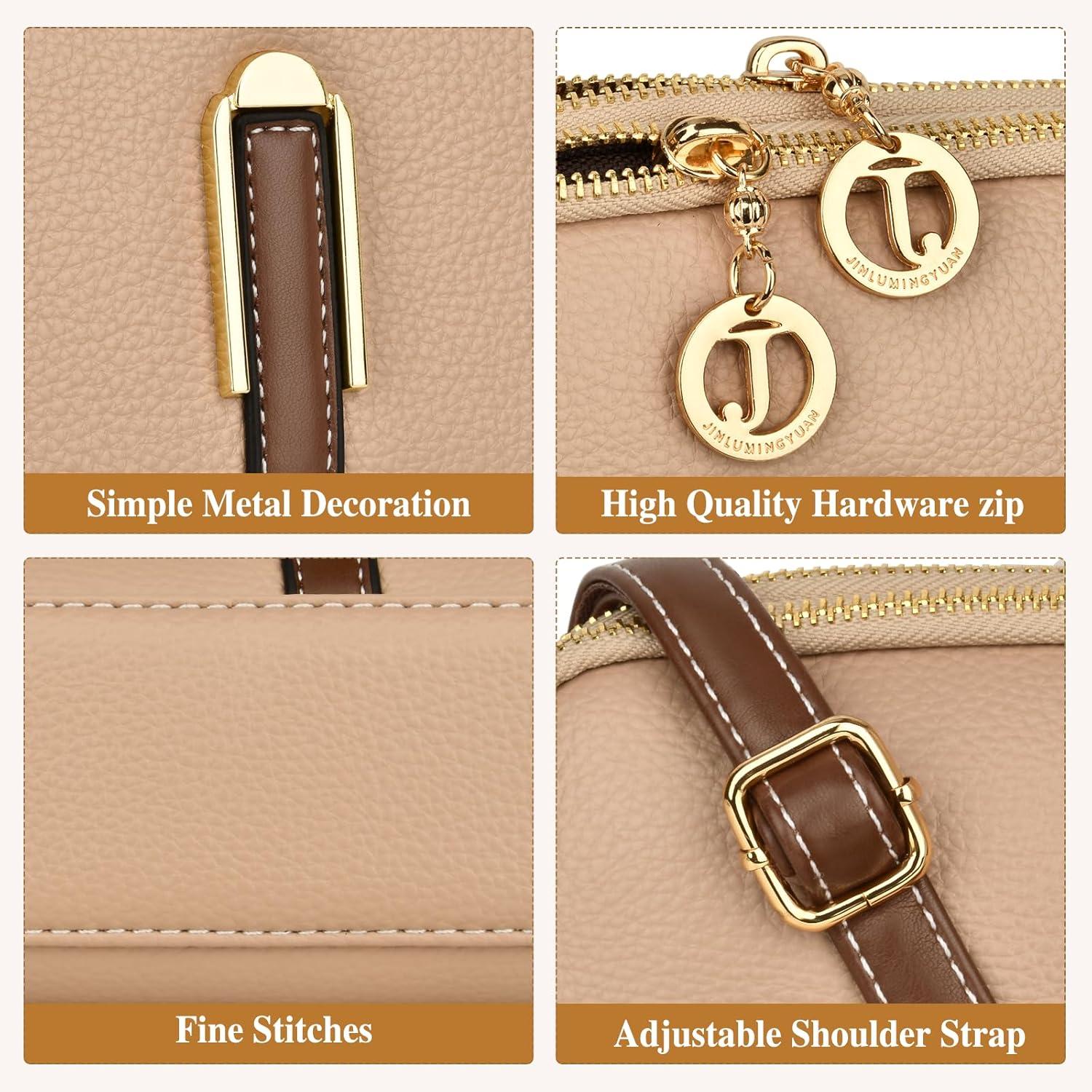 Kleine Umhängetasche Damen Leder Crossbody Bag Verstellbarer
