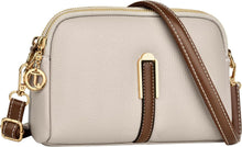 Moderne Damen Crossbody Schultertasche aus Leder Apricot