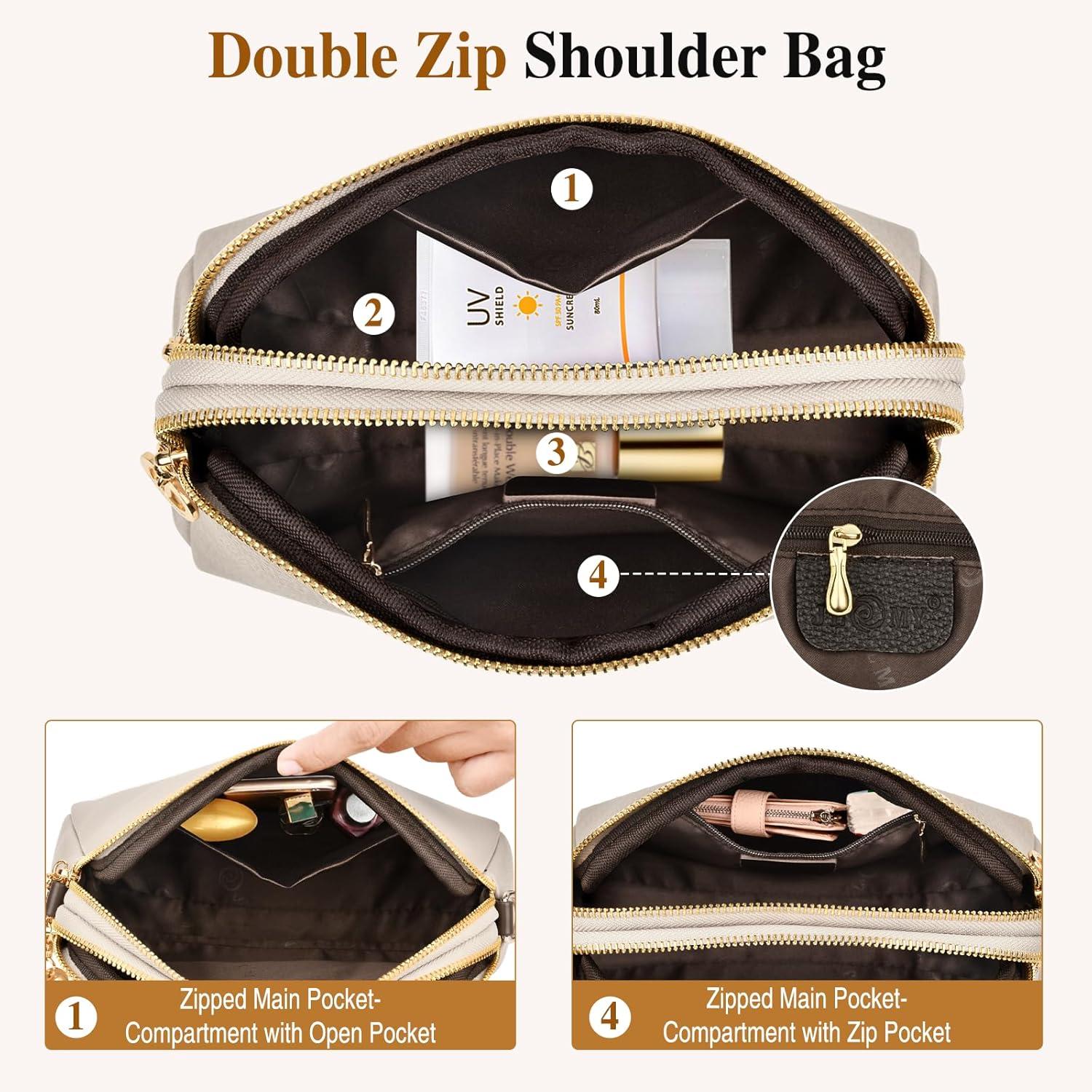 TEUEN Damen Umhängetasche Leder: Kleine Crossbody Handtasche