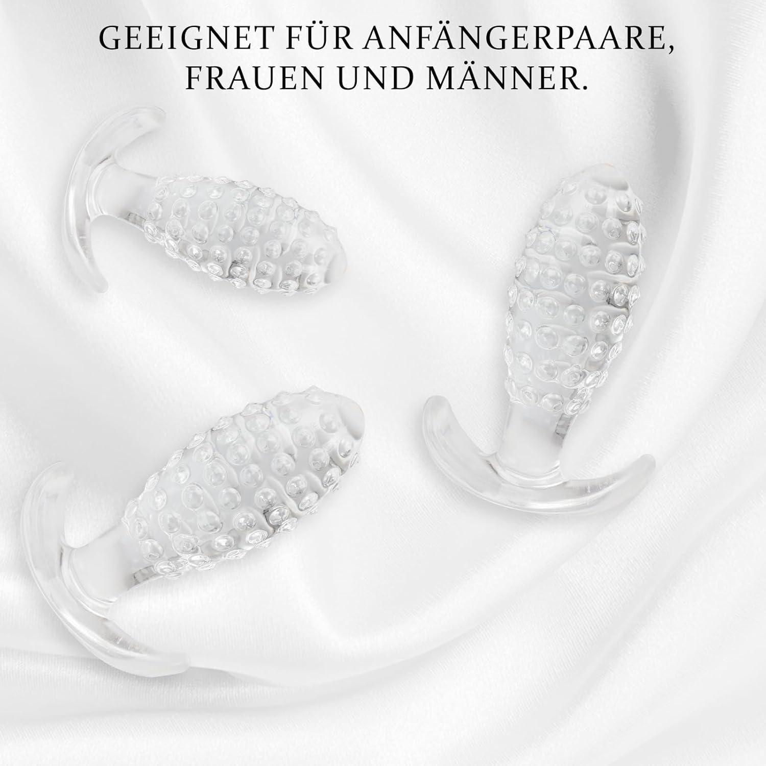 Analplug Set aus hautfreundlichem Silikon Ananas Kristall - Butt Plug für Männer und Frauen