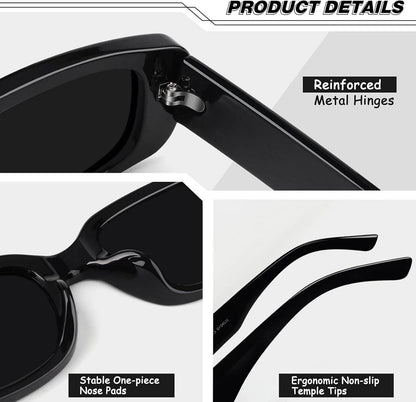 Polarisierte Retro Sonnenbrille UV400 Quadratisch 90s