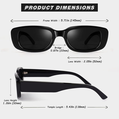 Retro Sonnenbrille Polarisiert Quadratisch Vintage 90s UV400