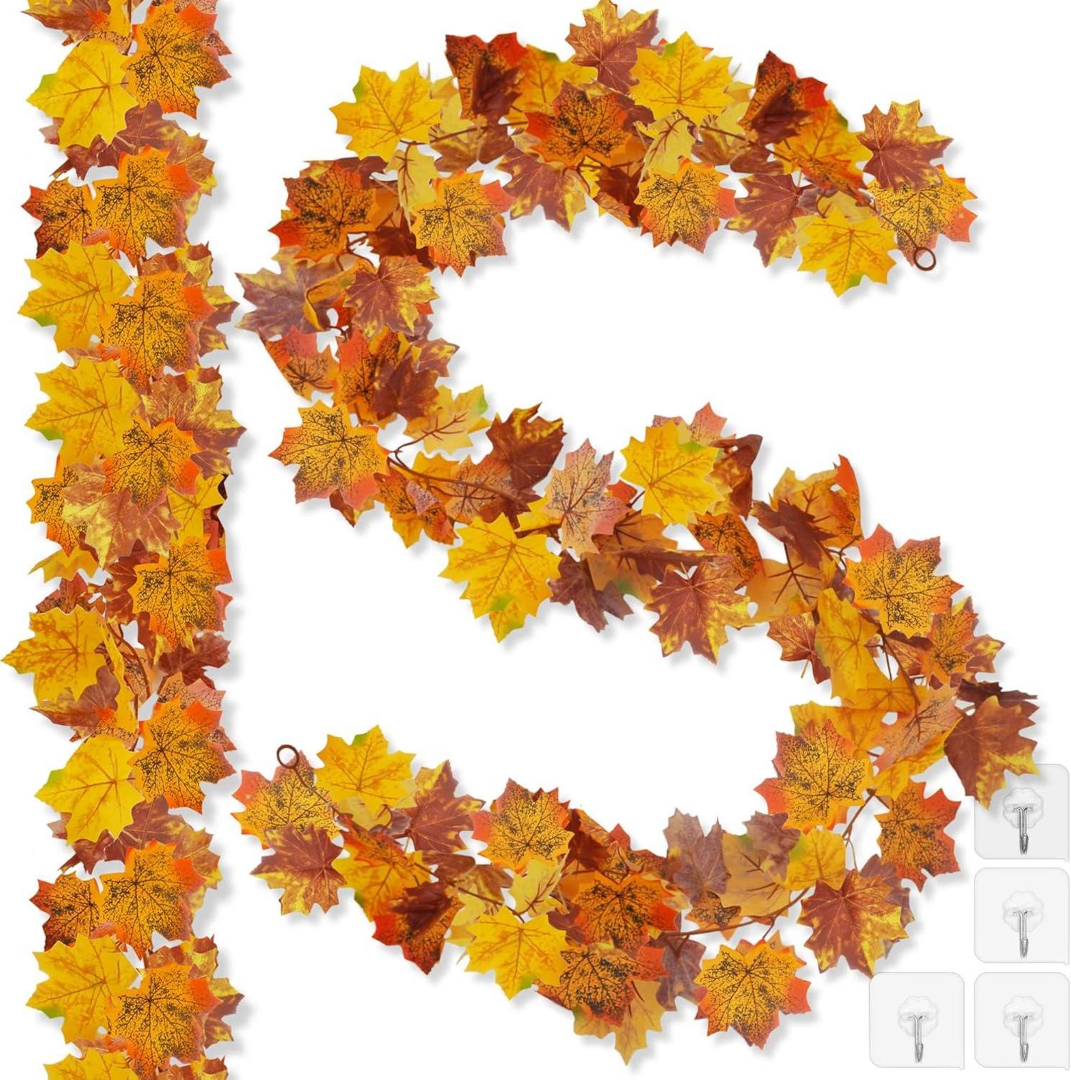 Herbstgirlande Ahornblätter Herbst Deko Halloween Drinnen Draußen