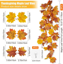 Herbst Ahorngirlande zum Aufhängen Gelb 2 Stück