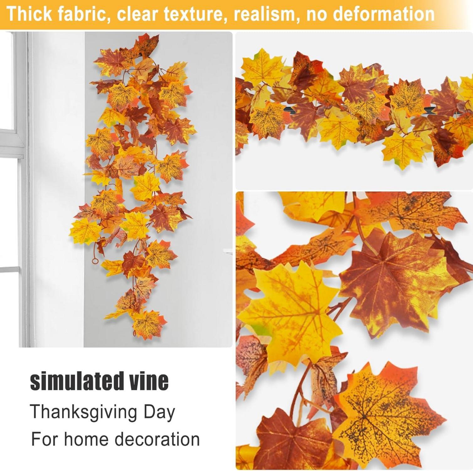 Herbstgirlande Ahornblätter Herbst Deko Halloween Drinnen Draußen