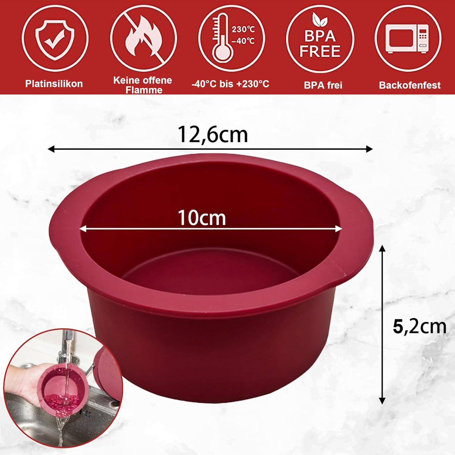 Silikon Kuchenform Rund Antihaft Backform 10cm 2 Stück