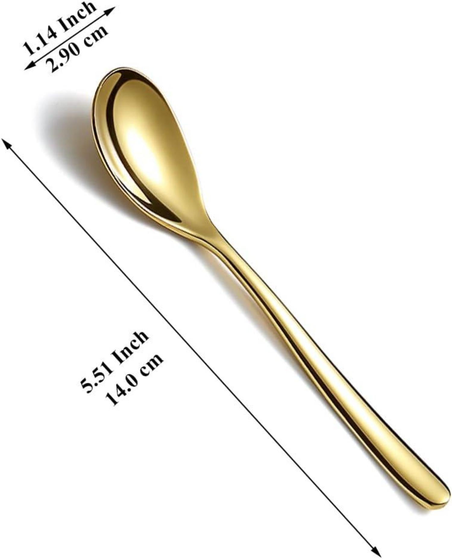 Goldene Edelstahl Teelöffel Set 12 Stück 14cm