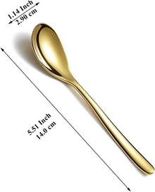 Goldene Edelstahl Teelöffel Set 12 Stück 14cm