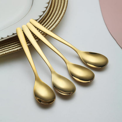 12er Set Gold Teelöffel 14cm - Edelstahl Kaffeelöffel,Dessertlöffel