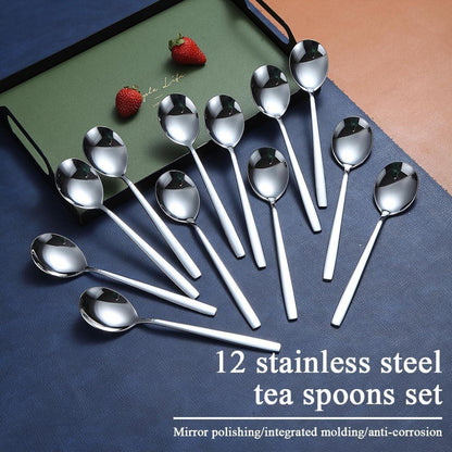 Teelöffel Set Edelstahl Dessertlöffel Hochglanz 12er Spülmaschinenfest