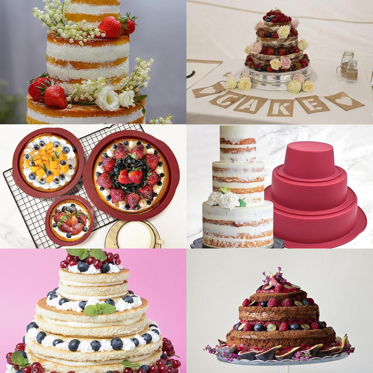 Silikon Backform Set Antihaft Kuchenform für Käsekuchen 10+15+20cm