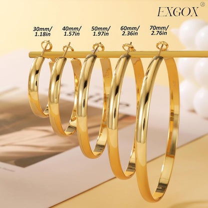 Creolen Silber 925 Damen Groß 14K Vergoldete Ohrringe Gold 30/40/50/60/70mm